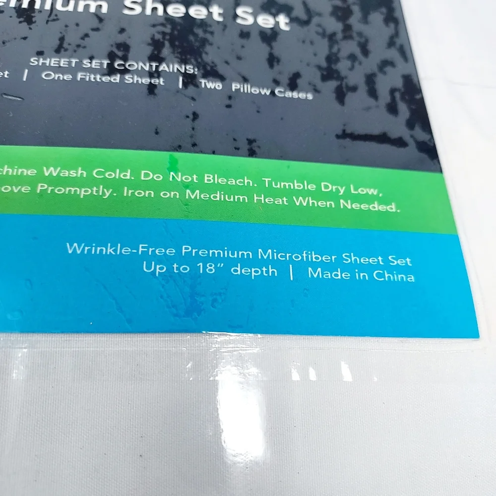 NEW Bear Premium White Sheet Set - Queen